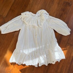 Zara White Eyelet Baby Dress